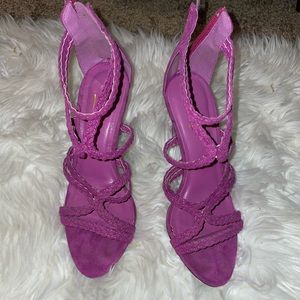 Purple criss cross heels